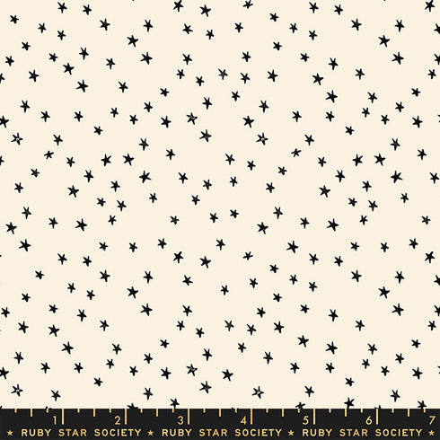 Starry Mini Black on Natural - Ruby Star Society Sold by the Half Yard
